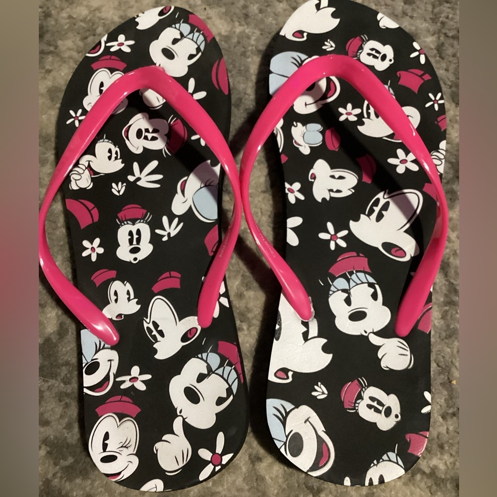 Disney Parks Women’s Minnie Mouse Flip Flop Sandals Size 11/12